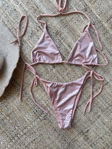 Metallic Bikini in Nude Pink